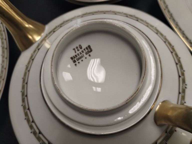 Limoges France China Dishes Set God Greek Key Trim