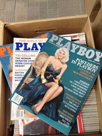 Box of Playboy Magazines 1990s