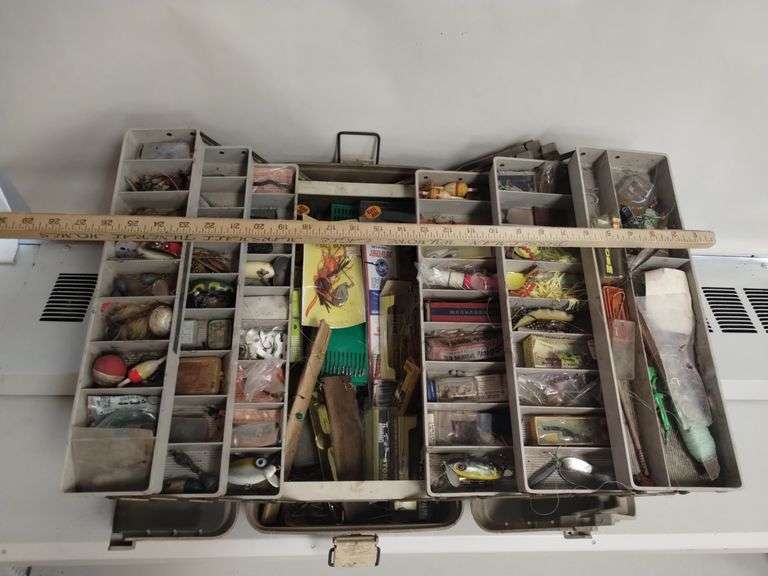 Vintage Fishing Lures Tackle Box Full
