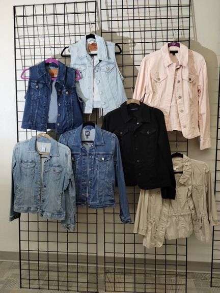 Ladies Denim Jacket Vest LOT Levi Charter Club S/M