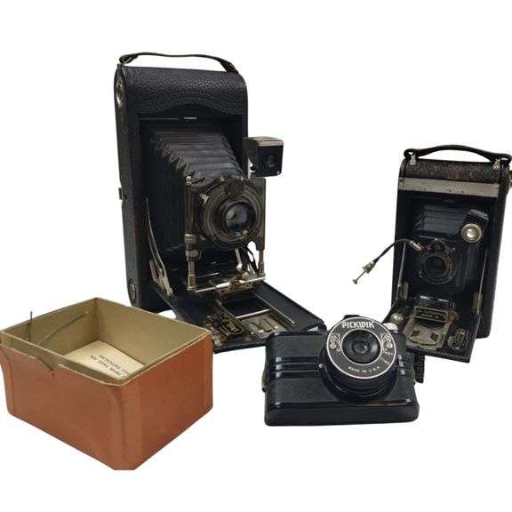 Antique Kodak Cameras Autograph 3A A-120 Good Bellows + Pickwik Candid