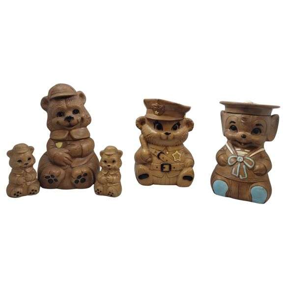 Pickers LOT: Vintage Winton California Teddy Bear Cookie Jars
