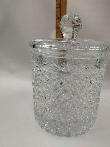 3 Hand Cut Lead Crystal American Brilliant Cut 15" Vase Lidded Humidor Bowl