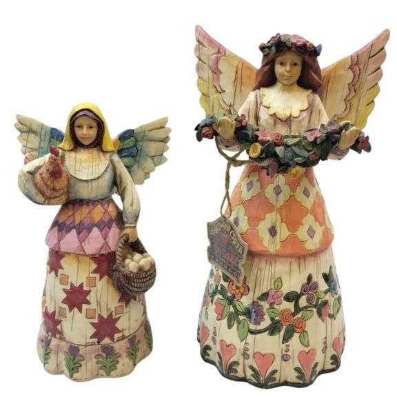 2 Jim Shore Heartwood Creek Angels ~8" 10"