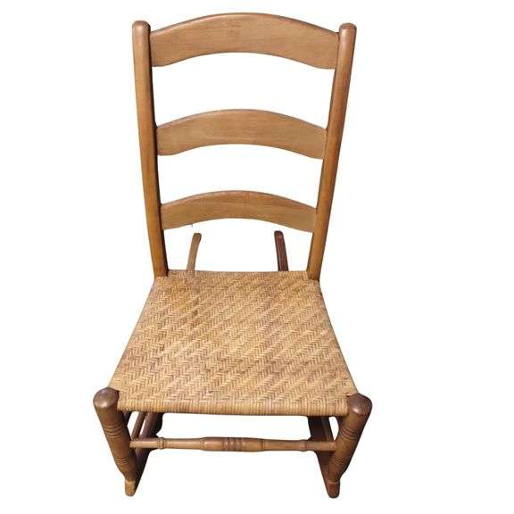Antique Sewing Rocker Cane Seat 14-15in Seat Height Ladder back