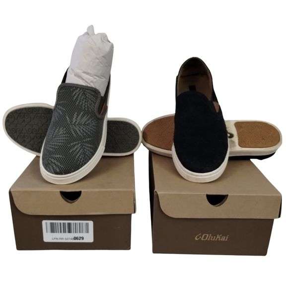 Shoes 2pr 7.5 OLUKAI Pehuea Leather Sneaker Loafers Boxed