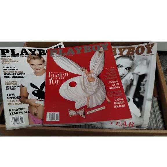 Box of Playboy Magazines 1990s