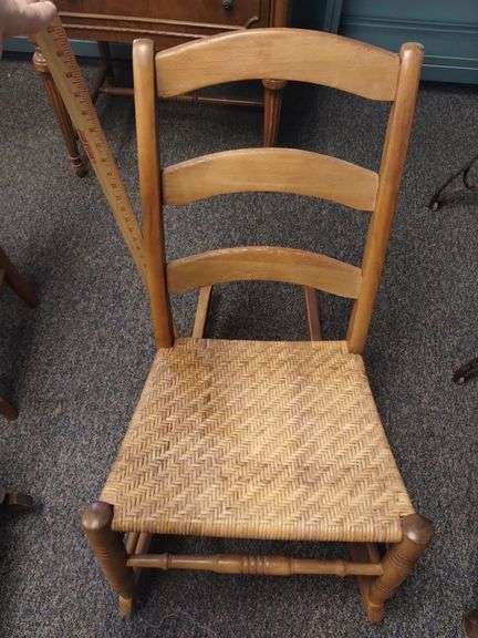 Antique Sewing Rocker Cane Seat 14-15in Seat Height Ladder back