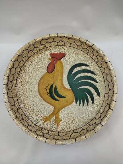 Rooster Kitchen Decor Napkin Holder Dough Bowl