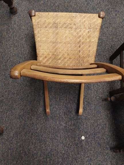 Antique Sewing Rocker Cane Seat 14-15in Seat Height Ladder back