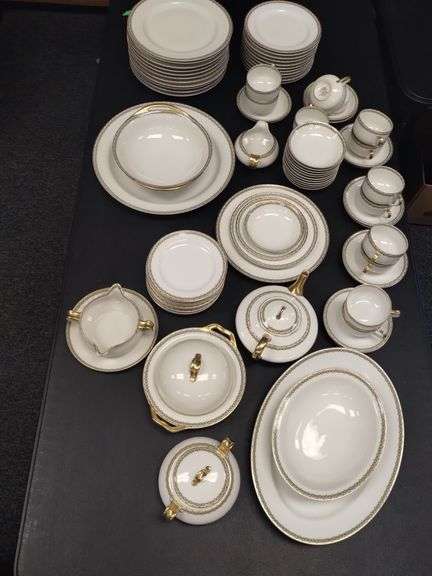 Limoges France China Dishes Set God Greek Key Trim