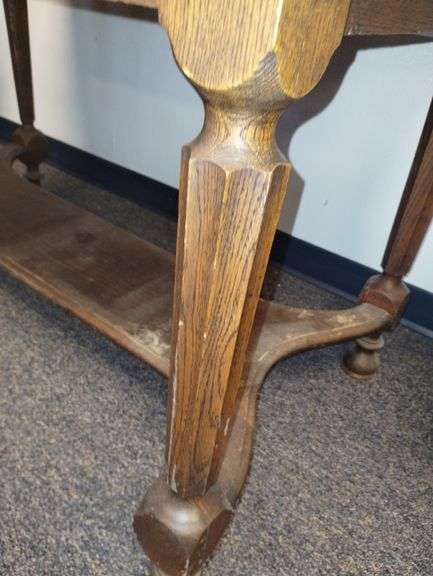 Antique Hardwood Library Table Drawer 2.5x4 FT Surface 30in Tall