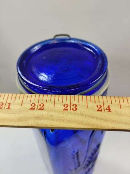 Casadis Milano Cobalt Blue Glass Spaghetti Canister *Chip
