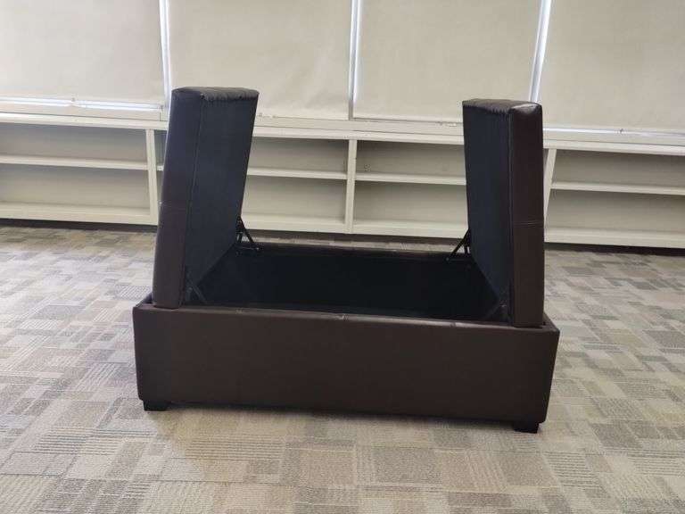 Furniture Ottoman Foot Stool Leather Look Hidden Storage
