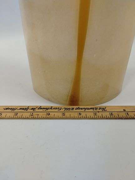 14" MCM Style Art Glass Vase Pulled Amber "F" Mark Fostoria ?