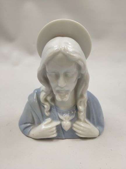 Midcentury Pottery Vase Pitcher Souvenir Tray Reginart Sacred Heart Jesus