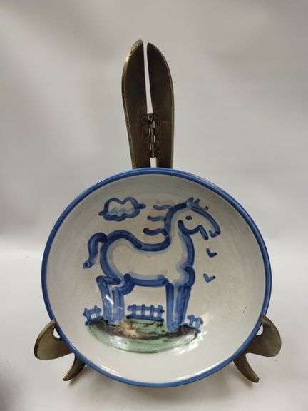 Hadley Pottery Country Scene 6.75in Bowls Horse Horse Dog Sheep Pig