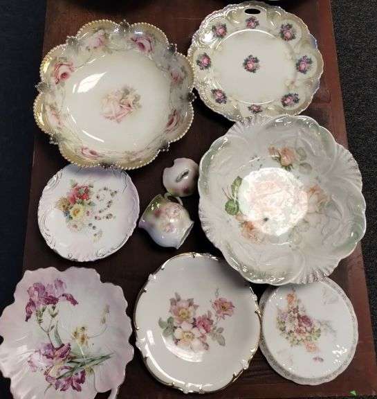 LOT Antique European Serving Bowls Hand Painted Bavaria Germany