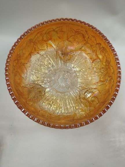 Vintage Pink Depression Glass & Marigold Footed Bowl LOT