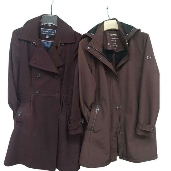 Ladies Tommy Hilfiger & Calvin Klein Burgundy Coats Size Medium