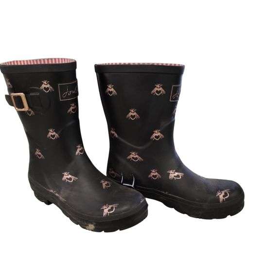 Shoes 7M Ladies Joules Molly Welly BEE Rain Muck Boots Rubber Boxed