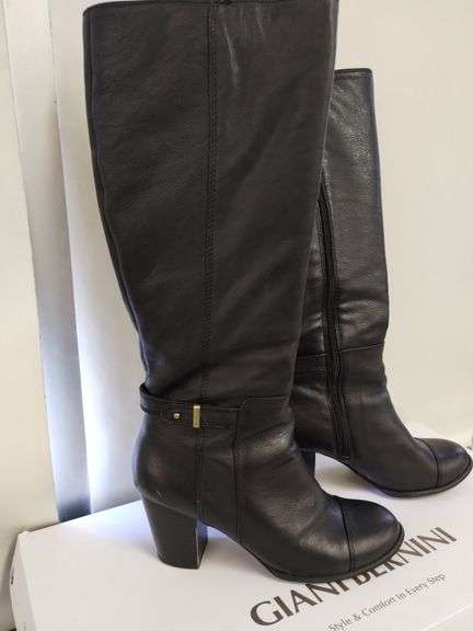 Shoes 7.5 Giani Bernini Boot Equestrian Ellee Black Boxed