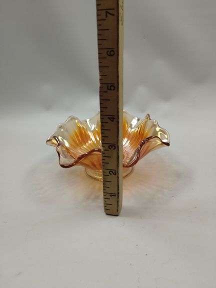 Vintage Pink Depression Glass & Marigold Footed Bowl LOT