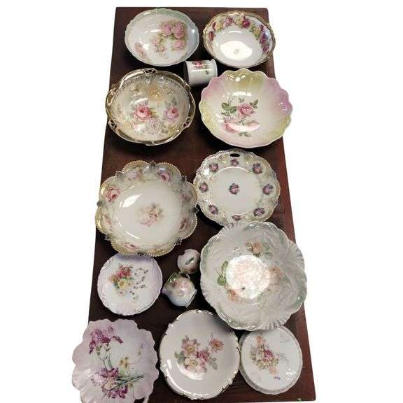 LOT Antique European Serving Bowls Hand Painted Bavaria Germany