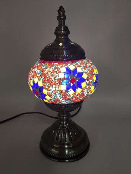Lamp Mosaic Accent Night Light Boho Style Ornate