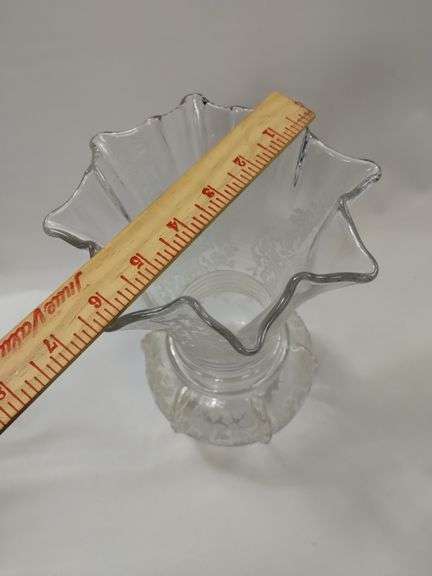 2 Viking Etched Radiance Flower Basket Vases 1938 New Martinsville