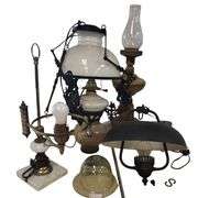 Pickers LOT: Antique Architectural Lighting Electric Oil Lamps