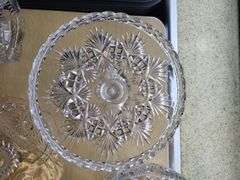 LOT Pattern Glass Wexford Sugar Creamer Cake Pedestal Plate++