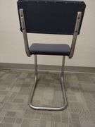 MCM Midcentury Modern Chrome Leg Kitchen Chairs Blue Pleather 1950s