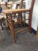 Pickers LOT: Vintage School Chairs Step Ladder Cane Seat Basin