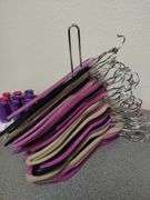 LOT of Velvet Clothing Hangers Hot Rollers Joy Garment Bag