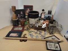 Pickers LOT: Vintage Antique Kitchen Crocks Cookie Cutters Samplers Embroidery