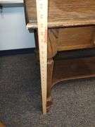 Antique Hardwood Library Table Drawer 2.5x4 FT Surface 30in Tall