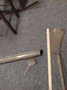 Antique 1830-60s Tin Horn Noise Maker Parade Protest + Primitive Hatchet