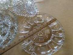 LOT Pattern Glass Wexford Sugar Creamer Cake Pedestal Plate++