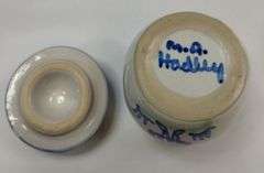 Hadley Pottery Country Scene Creamer Sugar Butter Milk Maid Cows Girl