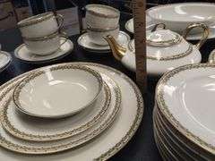 Limoges France China Dishes Set God Greek Key Trim