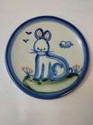 Hadley Pottery Country Scene 6" Bread Snack Plates Rabbit Girls Boy Kite 5pc