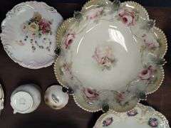 LOT Antique European Serving Bowls Hand Painted Bavaria Germany