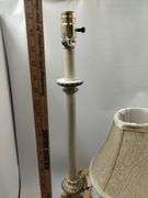 Table Lamp Set Crackle White Cottage Core Country Ornate