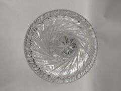 3 Hand Cut Lead Crystal American Brilliant Cut 15" Vase Lidded Humidor Bowl