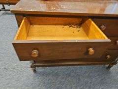 Antique 4 Drawer Mirror Spool Spindle Country Dresser