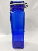 Casadis Milano Cobalt Blue Glass Spaghetti Canister *Chip