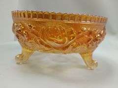 Vintage Pink Depression Glass & Marigold Footed Bowl LOT