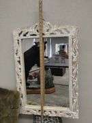 Vintage Decor BoHo Style Velvet Tufted Button + Mosaic Table Mirror
