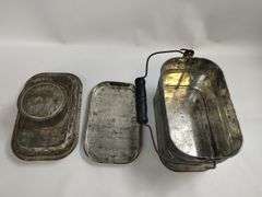 Steel Railroad or Miner Worker Lunch Box Lid Insert